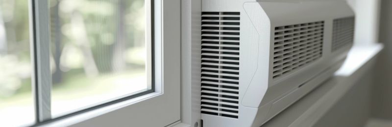 Energy efficient central air conditioner unit installed outside La Mesa CA home